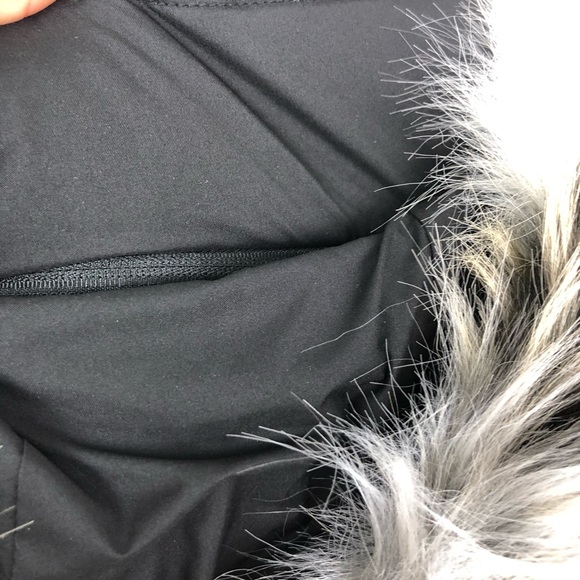 SAM EDELMAN Water Repellent Faux Fur Trim Puffer Jacket M Black - Picture 6 of 11